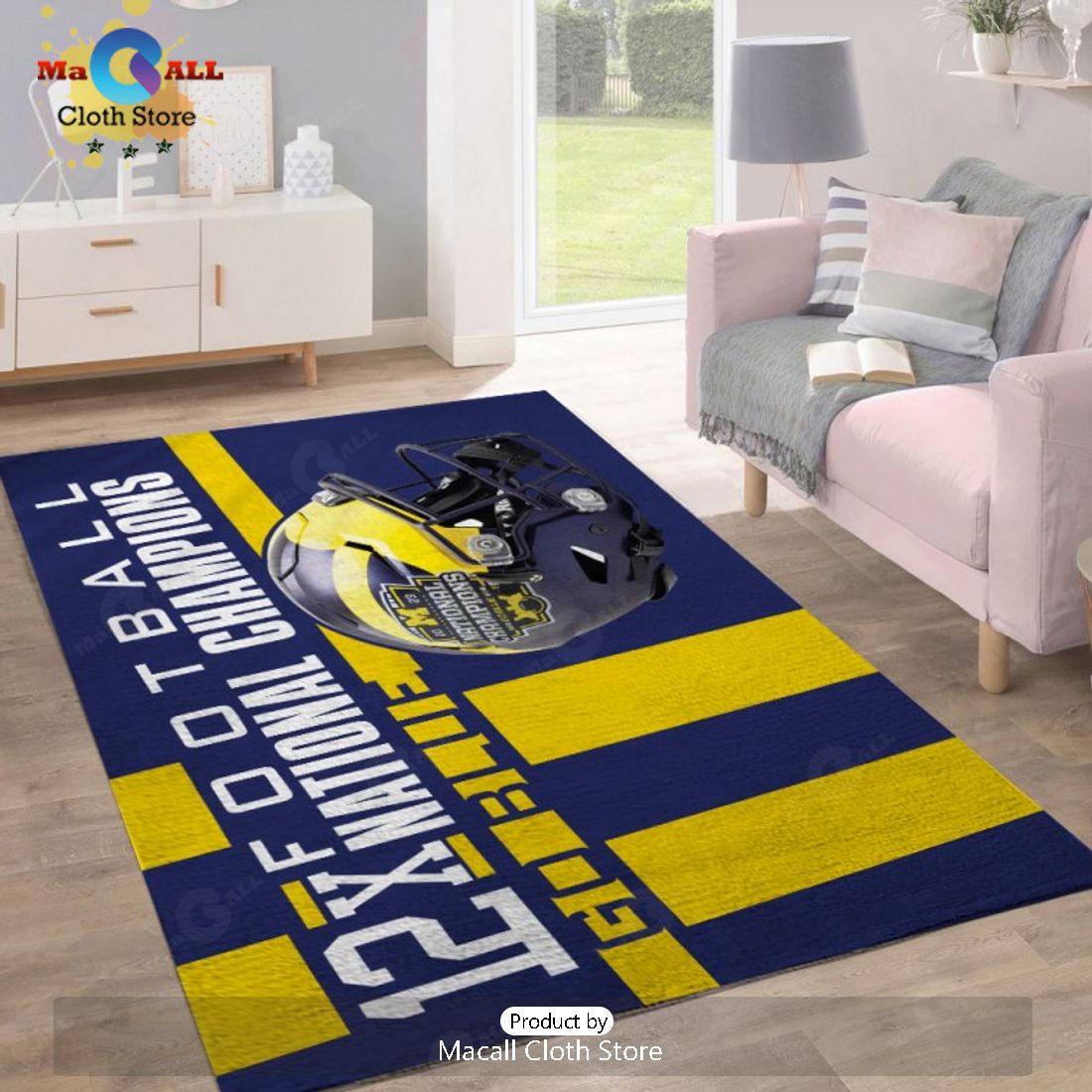 Michigan Wolverines 12X Football National Champions Special Rectangular Rug