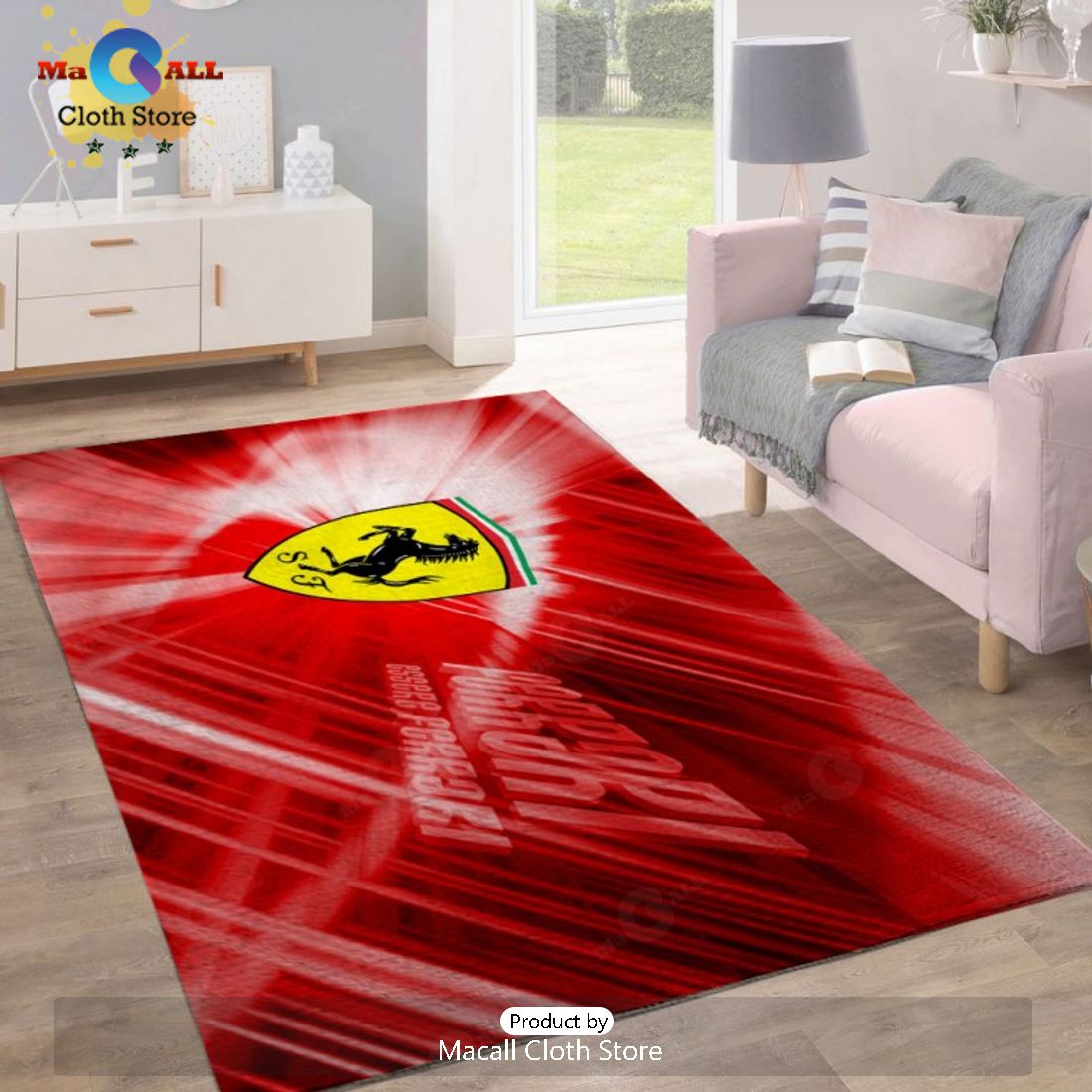 Scuderia Ferrari Luxury Logo Design Rectangular Rug Limited Edition ...