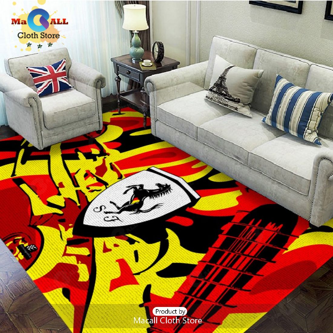 Scuderia Ferrari Luxury Logo Design Rectangular Rug Special Edition