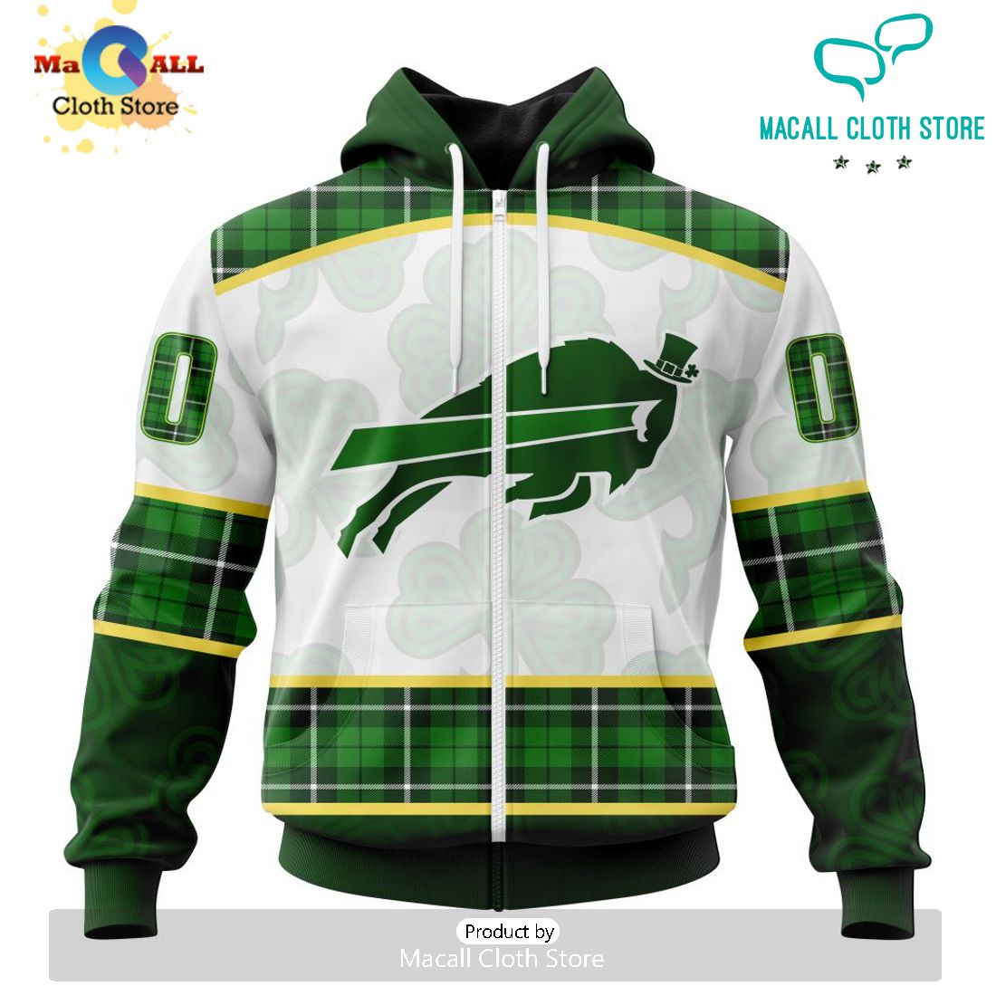 Custom NFL Buffalo Bills For St. Patrick Day Special Design Hoodie 3D