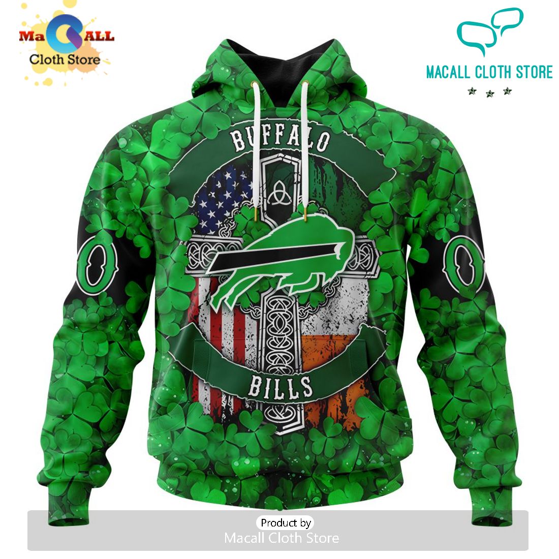 Custom NFL Buffalo Bills Special Design For St. Patrick’s Day Hoodie 3D