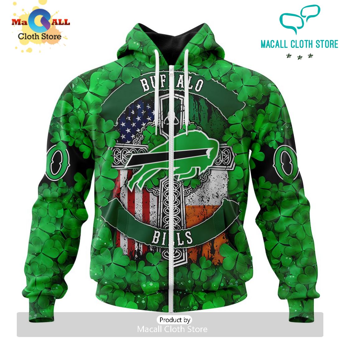 Custom NFL Buffalo Bills Special Design For St. Patrick’s Day Hoodie 3D