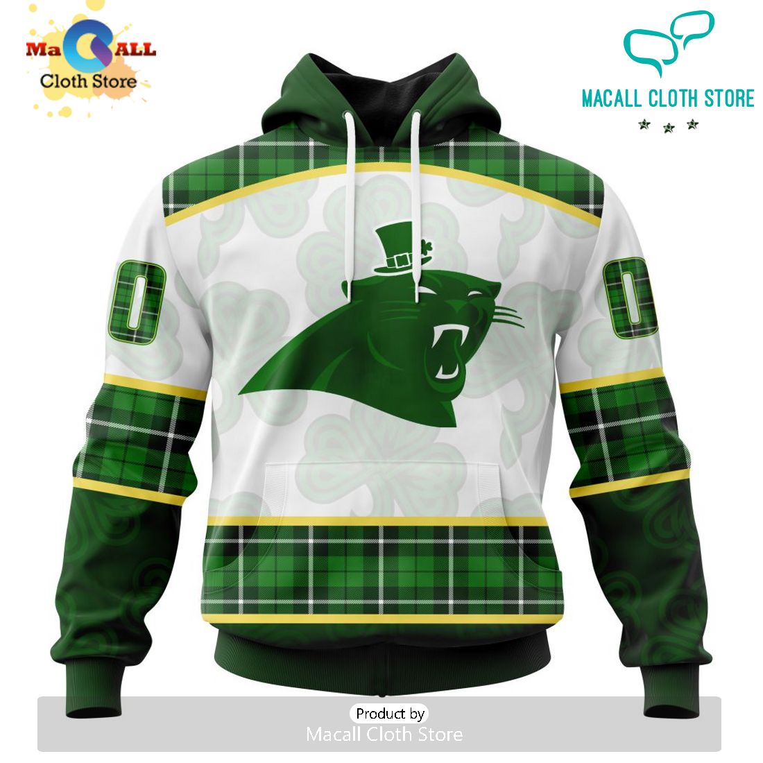 Custom NFL Carolina Panthers For St. Patrick Day Special Design Hoodie 3D