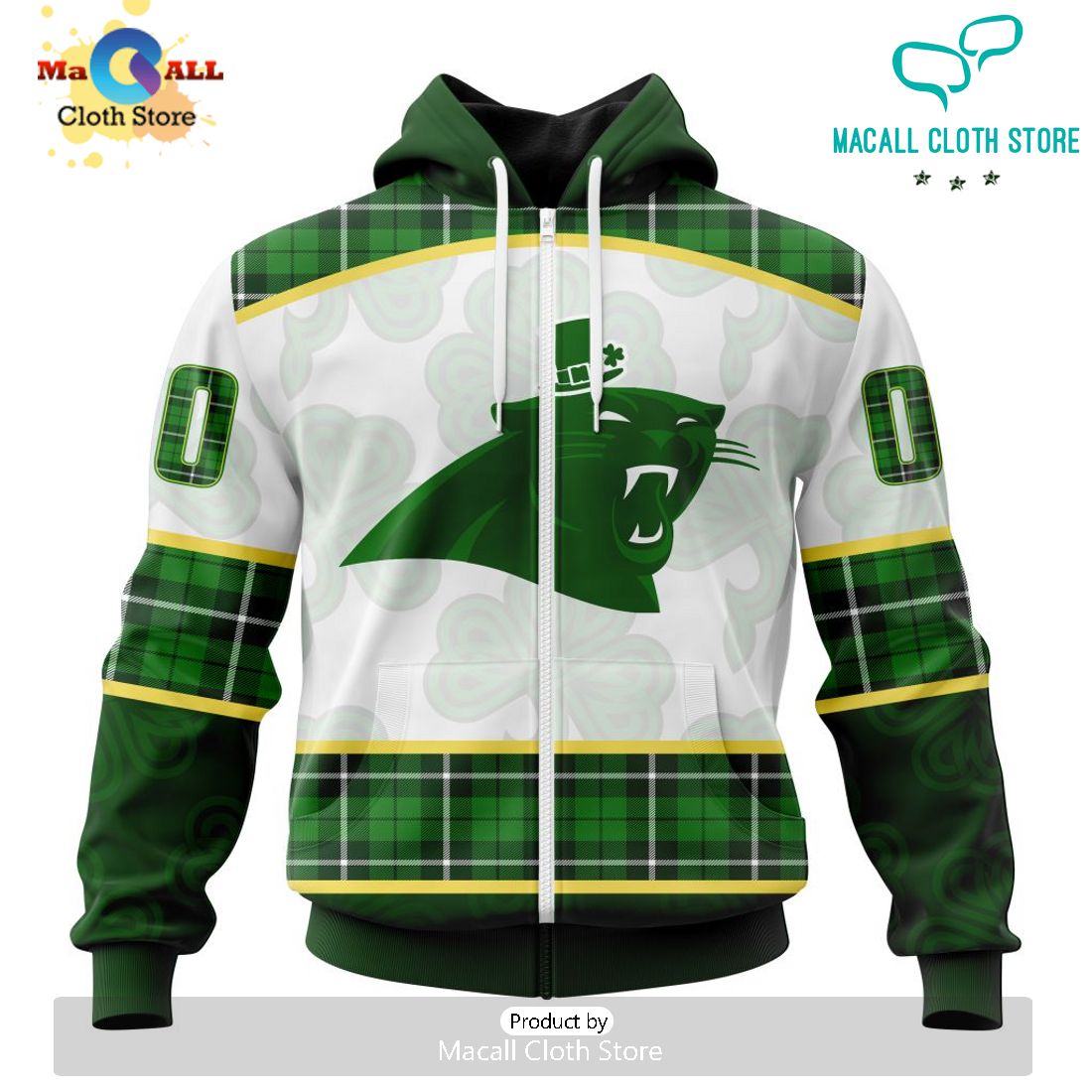 Custom NFL Carolina Panthers For St. Patrick Day Special Design Hoodie 3D