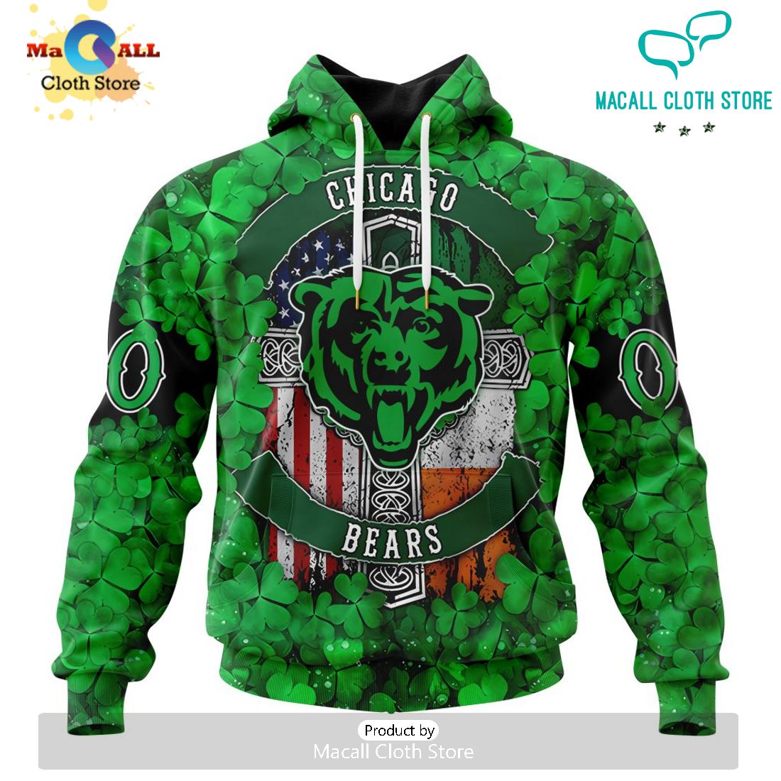 Custom NFL Chicago Bears Special Design For St. Patrick’s Day Hoodie 3D