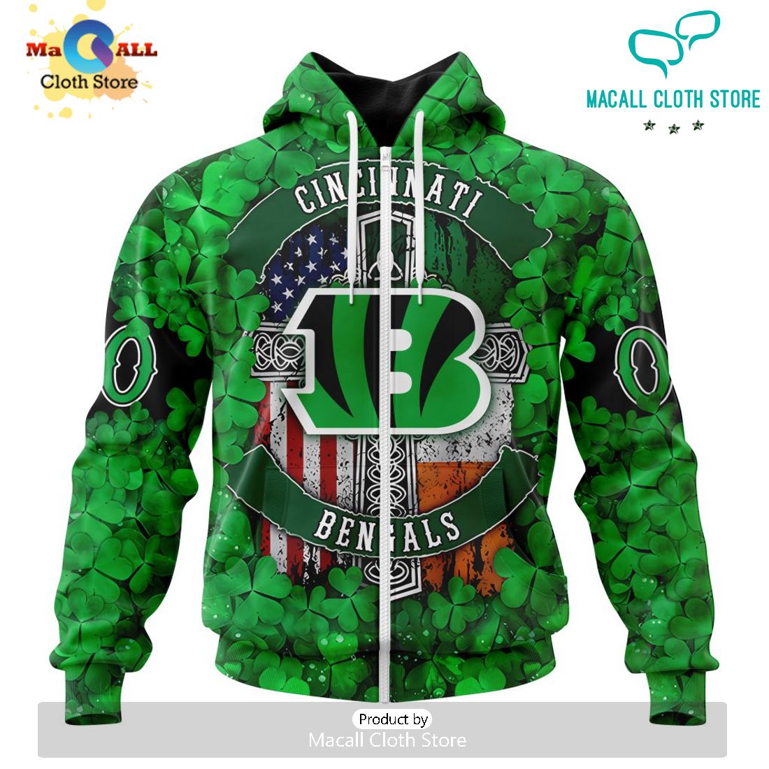 Custom NFL Cincinnati Bengals Special Design For St. Patrick’s Day Hoodie 3D