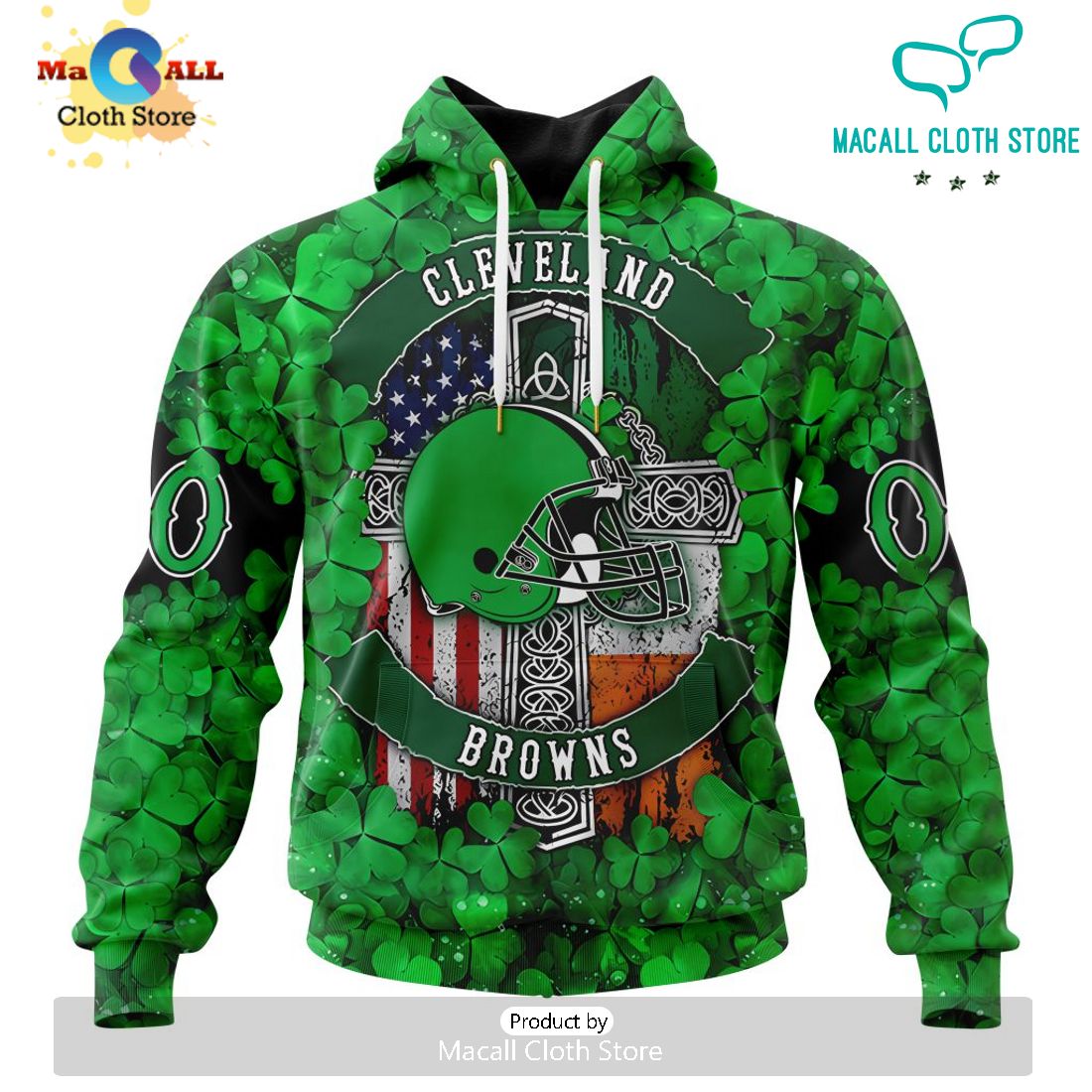Custom NFL Cleveland Browns Special Design For St. Patrick’s Day Hoodie 3D
