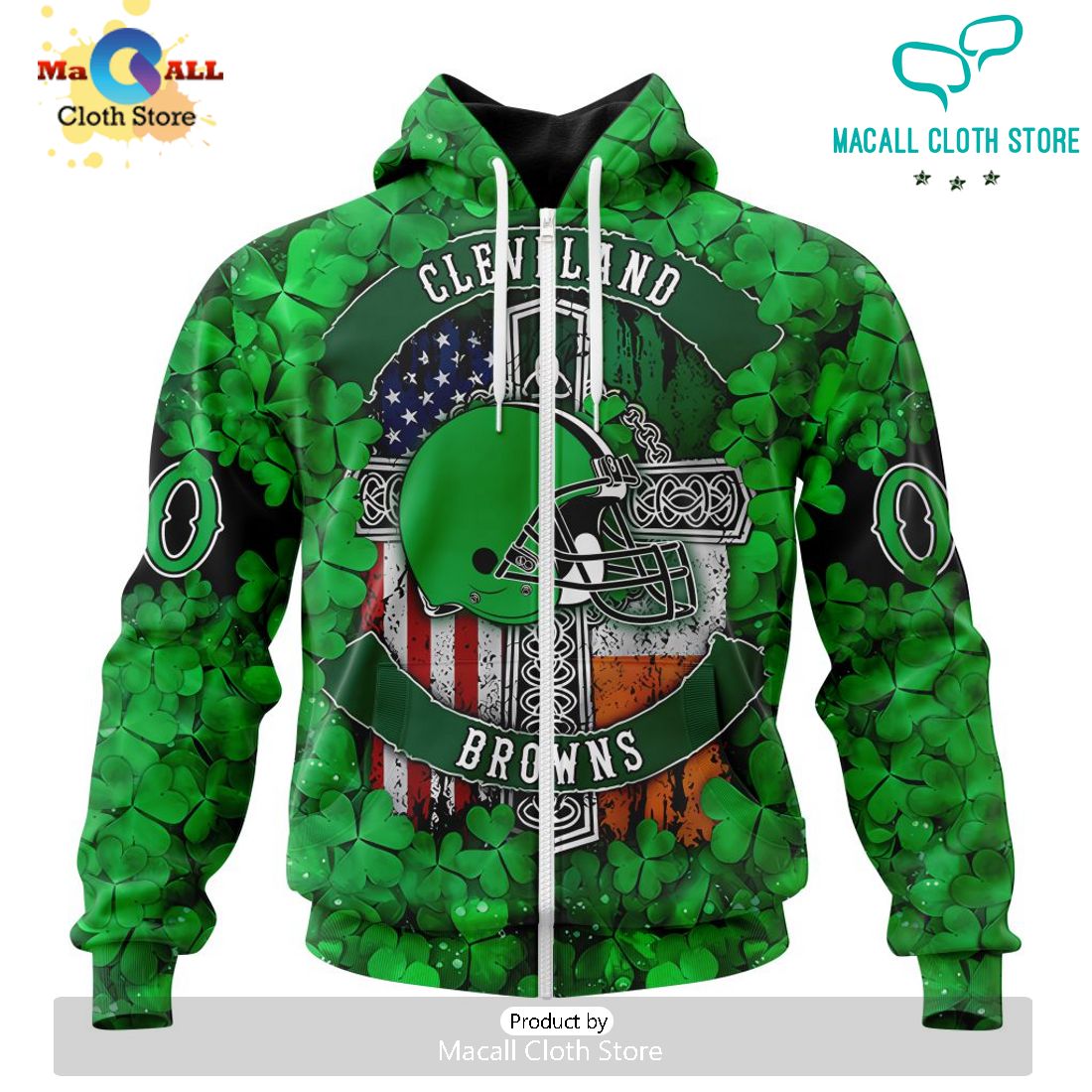 Custom NFL Cleveland Browns Special Design For St. Patrick’s Day Hoodie 3D