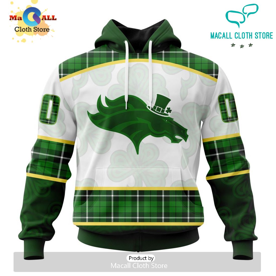Custom NFL Denver Broncos For St. Patrick Day Special Design Hoodie 3D