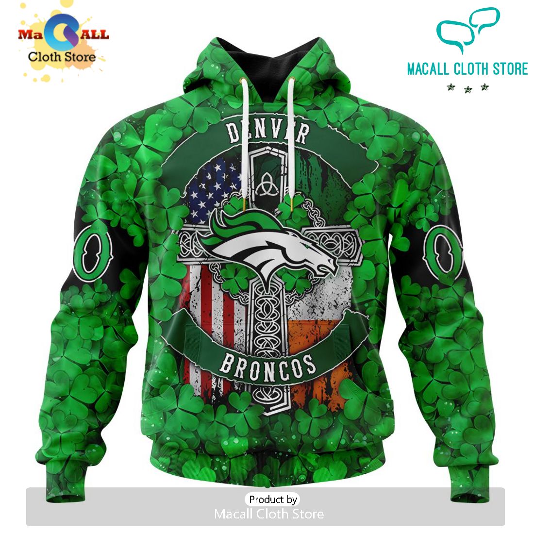 Custom NFL Denver Broncos Special Design For St. Patrick’s Day Hoodie 3D