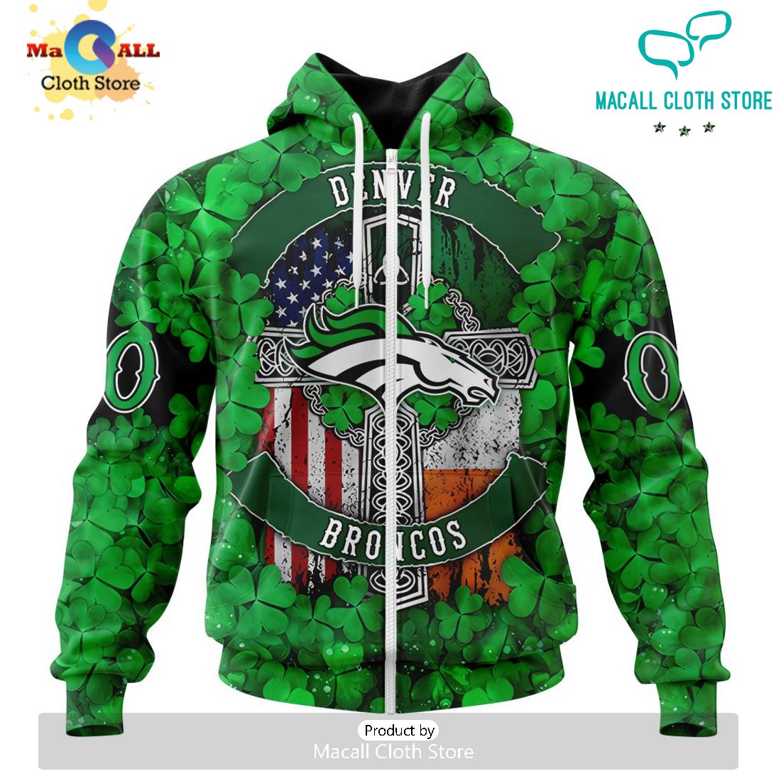 Custom NFL Denver Broncos Special Design For St. Patrick’s Day Hoodie 3D