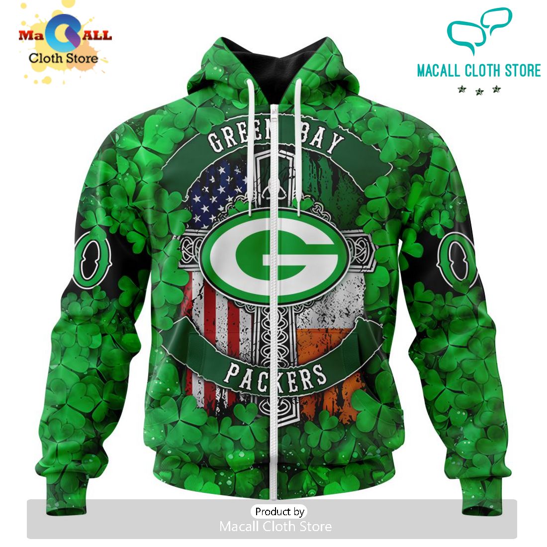 Custom NFL Green Bay Packers Special Design For St. Patrick’s Day Hoodie 3D