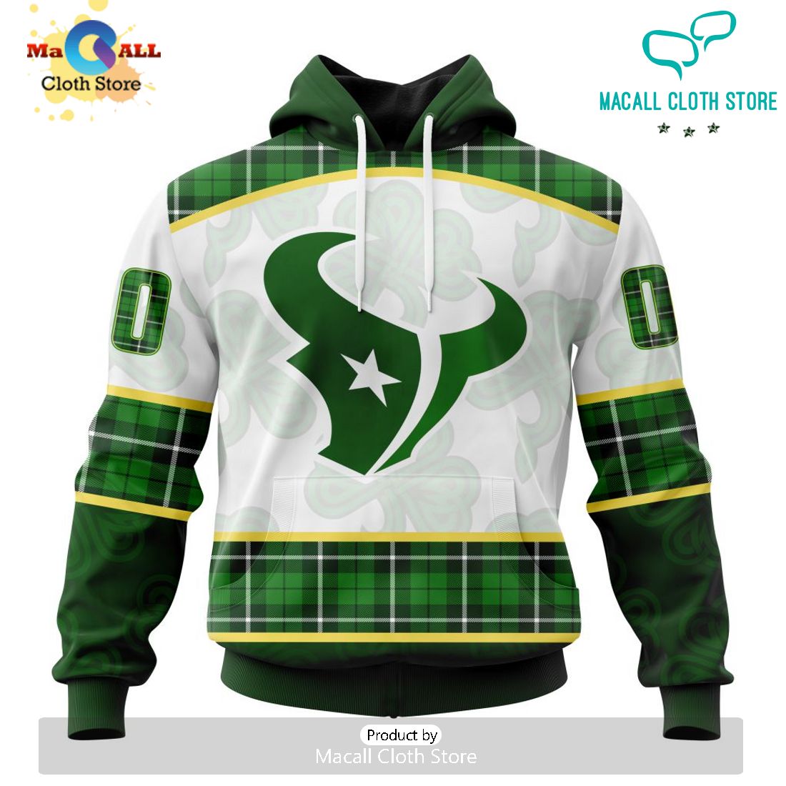 Custom NFL Houston Texans For St. Patrick Day Special Design Hoodie 3D