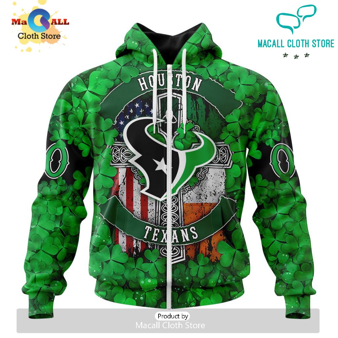 Custom NFL Houston Texans Special Design For St. Patrick’s Day Hoodie 3D