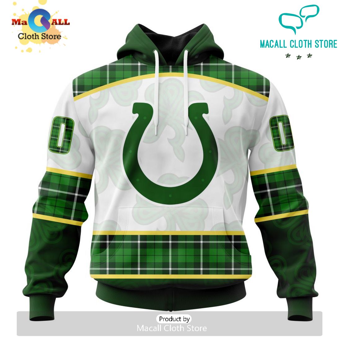 Custom NFL Indianapolis Colts For St. Patrick Day Special Design Hoodie 3D