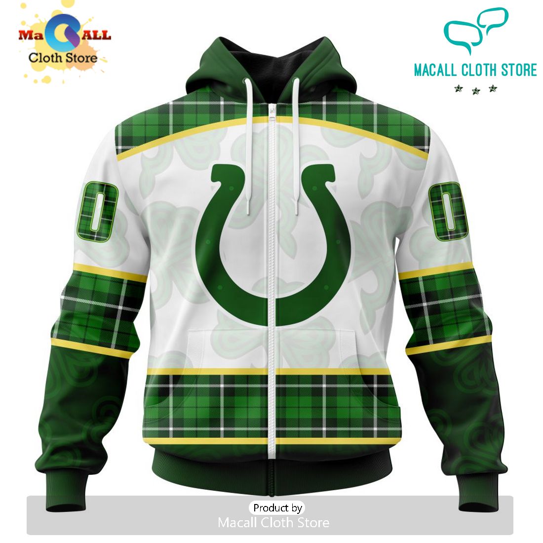 Custom NFL Indianapolis Colts For St. Patrick Day Special Design Hoodie 3D
