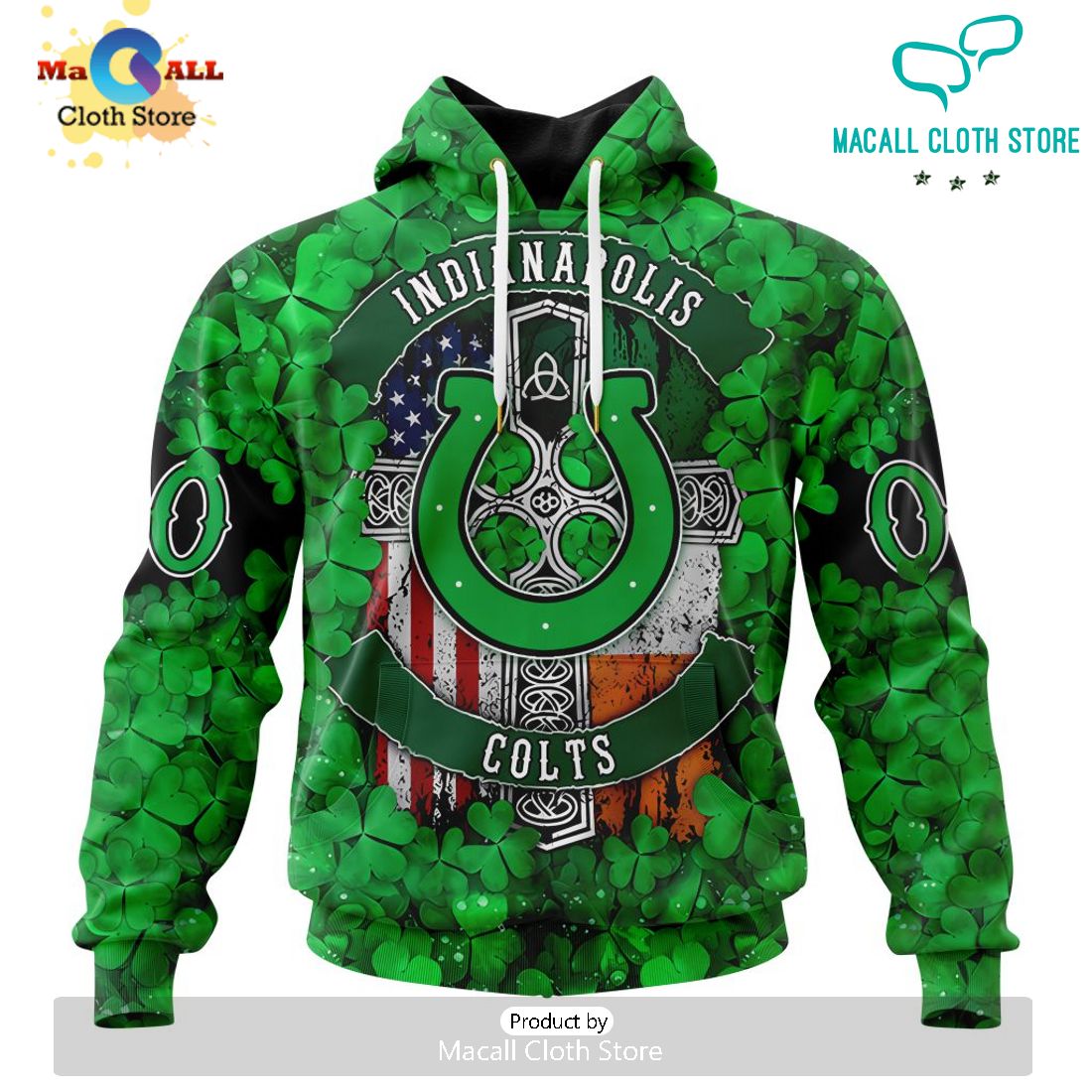 Custom NFL Indianapolis Colts Special Design For St. Patrick’s Day Hoodie 3D