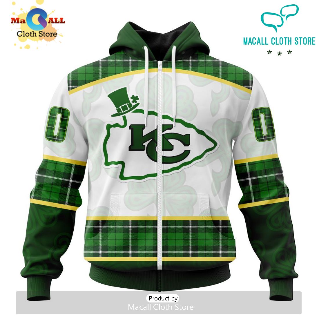 Custom NFL Kansas City Chiefs For St. Patrick Day Special Design Hoodie 3D