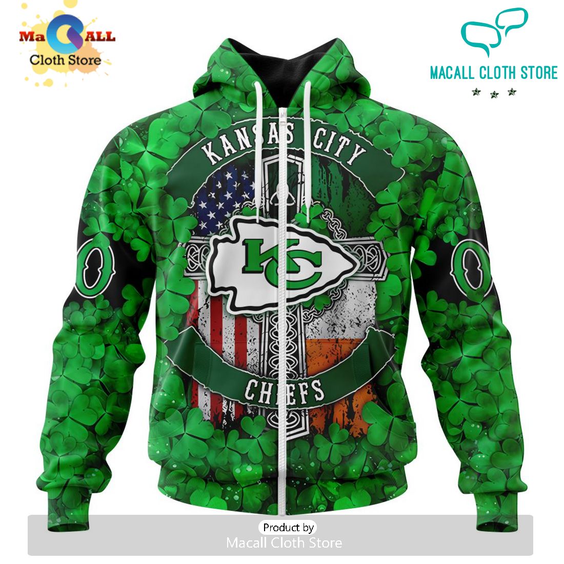 Custom NFL Kansas City Chiefs Special Design For St. Patrick’s Day Hoodie 3D