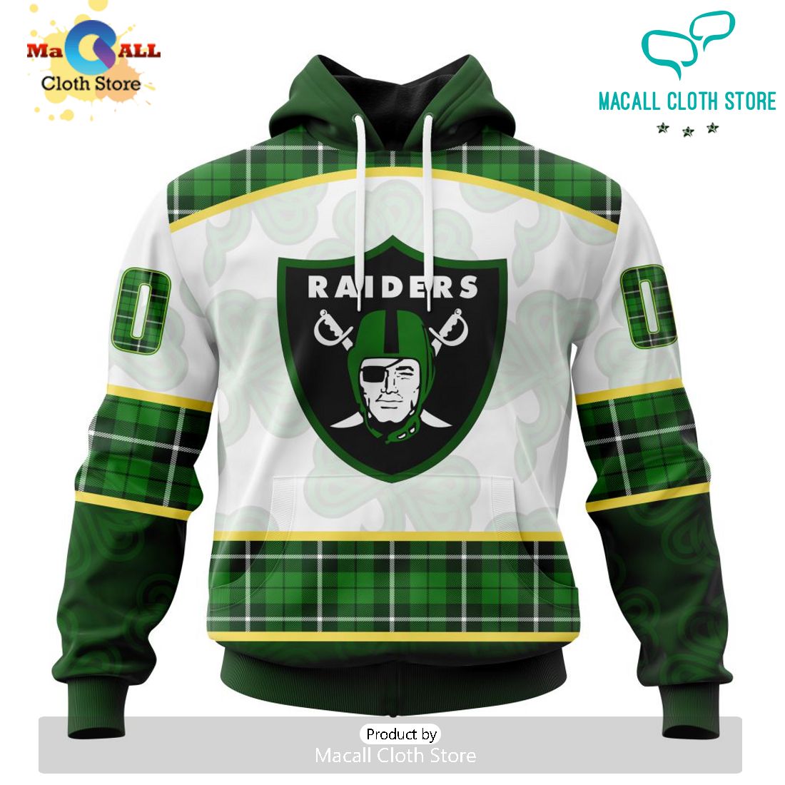 Custom NFL Las Vegas Raiders For St. Patrick Day Special Design Hoodie 3D