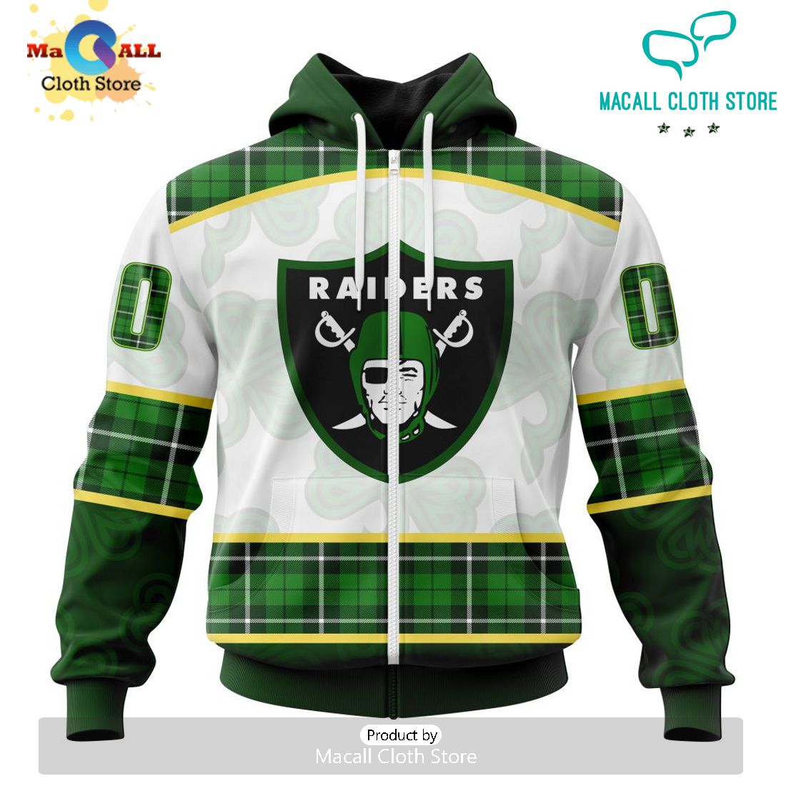 Custom NFL Las Vegas Raiders For St. Patrick Day Special Design Hoodie 3D