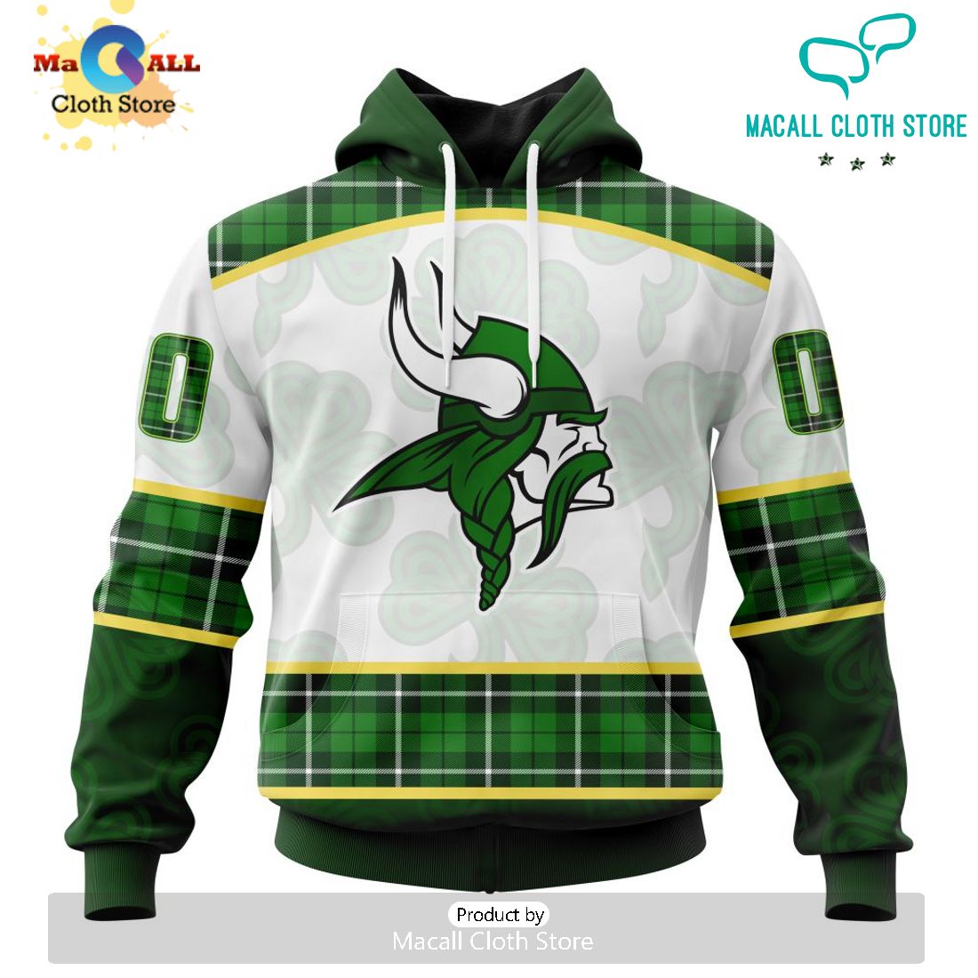 Custom NFL Minnesota Vikings For St. Patrick Day Special Design Hoodie 3D