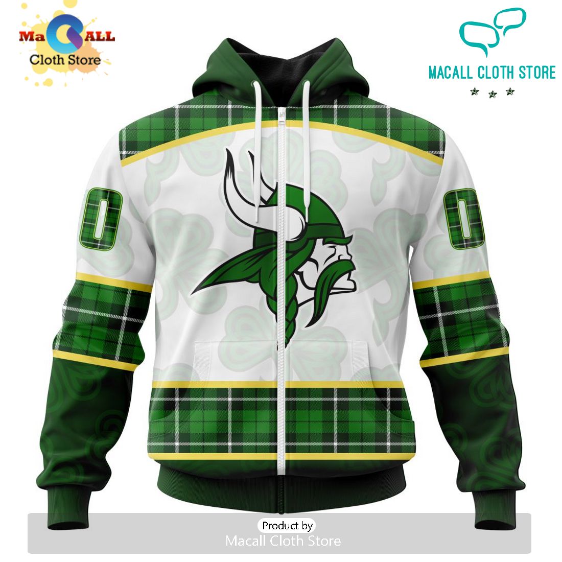 Custom NFL Minnesota Vikings For St. Patrick Day Special Design Hoodie 3D