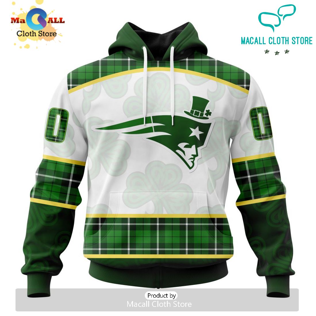 Custom NFL New England Patriots For St. Patrick Day Special Design Hoodie 3D