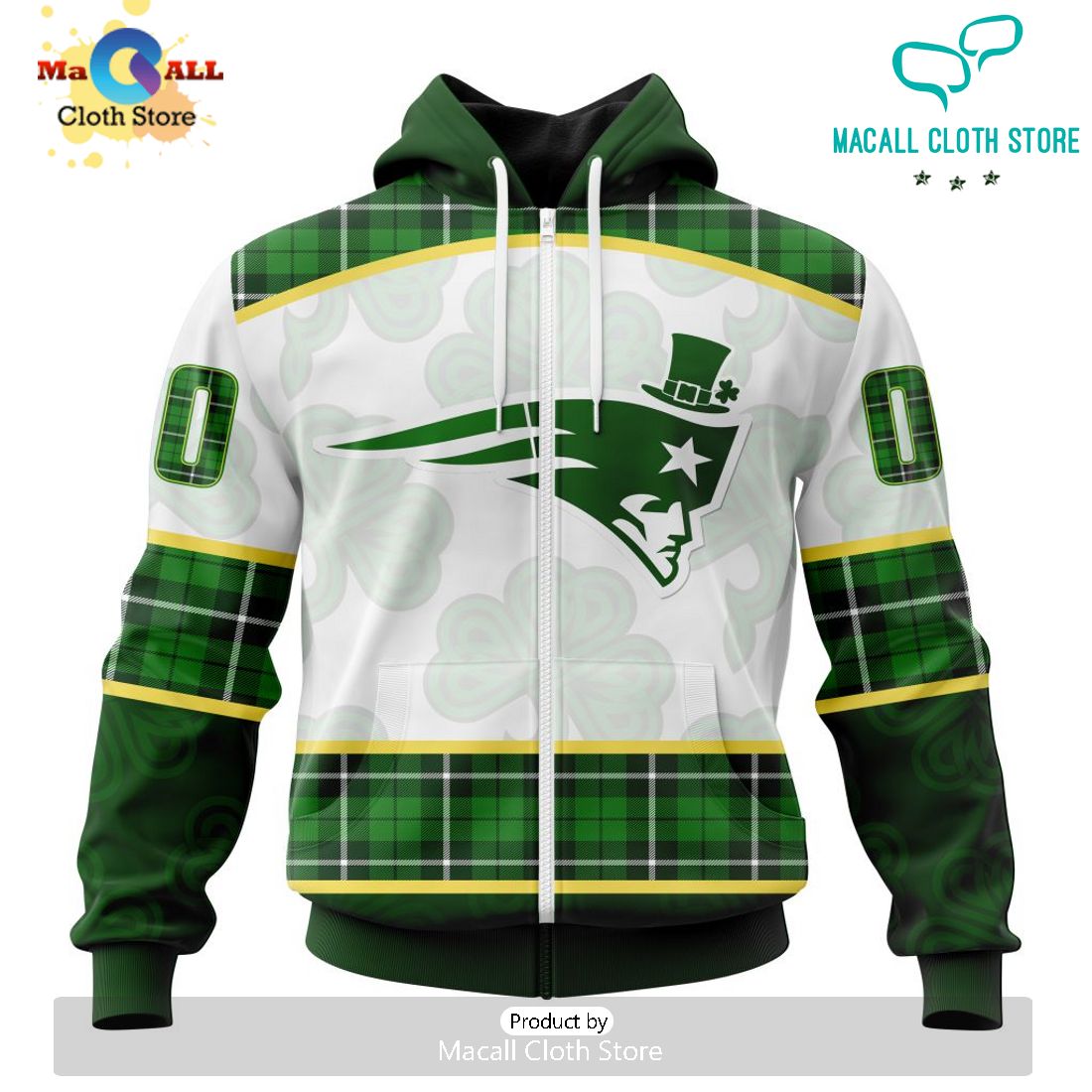 Custom NFL New England Patriots For St. Patrick Day Special Design Hoodie 3D