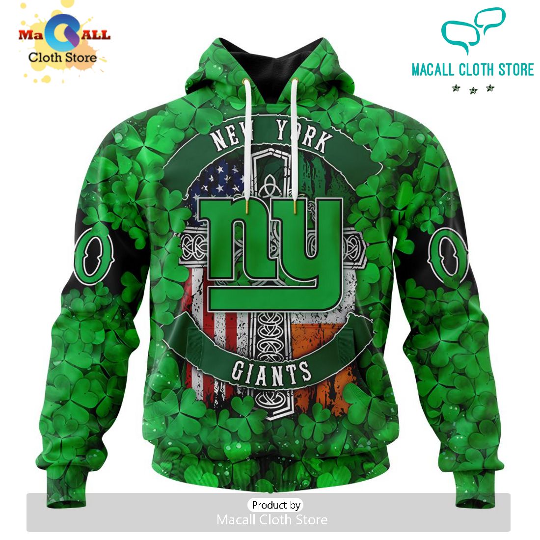 Custom NFL New York Giants Special Design For St. Patrick's Day Hoodie 3D Custom NFL New York Giants Special Design For St. Patrick's Day Hoodie 3D