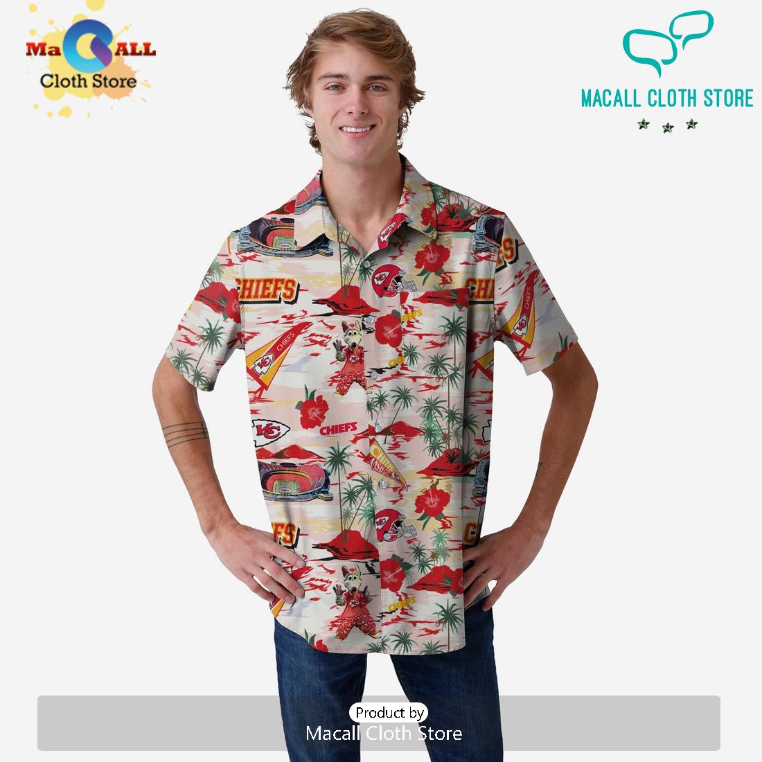 Kansas City Chiefs Thematic Stadium Print Hawaii Shirt Limited Edition