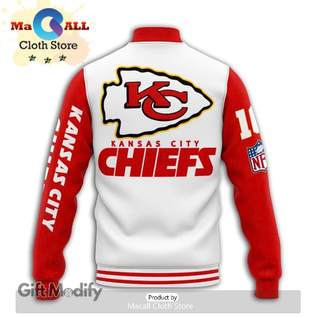 Kansas City Chiefs Football Custom Super Bowl Champion White Baseball Jacket