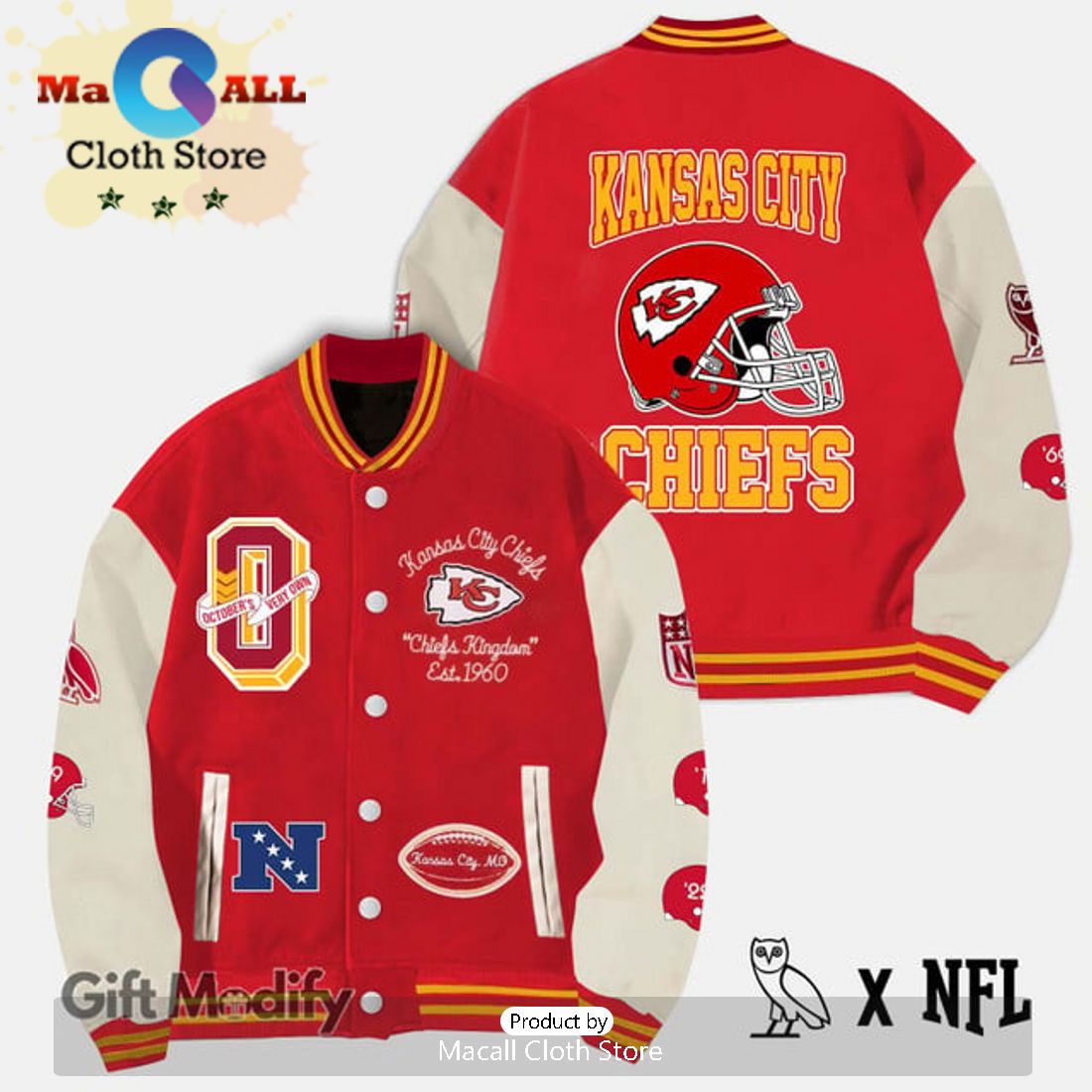Kansas City Chiefs Super Bowl Champion Red Design Baseball Jacket Limited