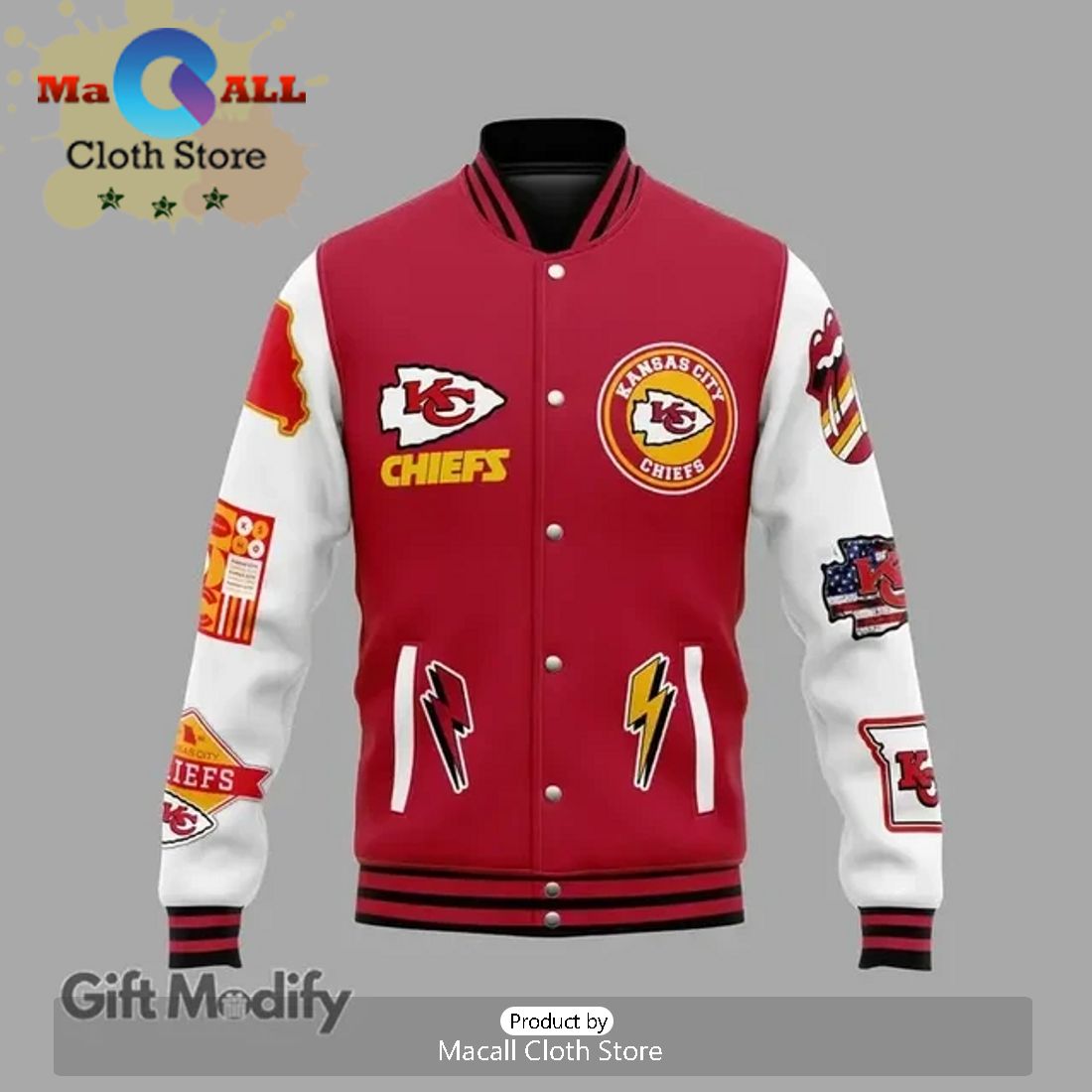 Limited Kansas City Chiefs Kingdom Super Bowl Champion Red Design Baseball Jacket