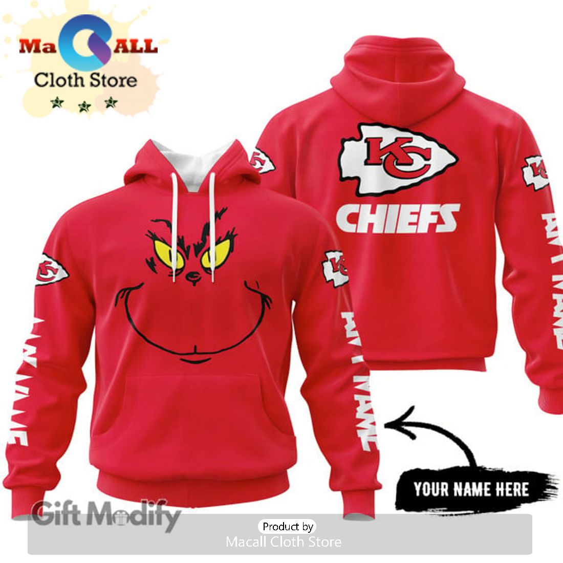 Kansas City Chiefs Super Bowl Champion Custom Red Design Hoodie 3D Limited