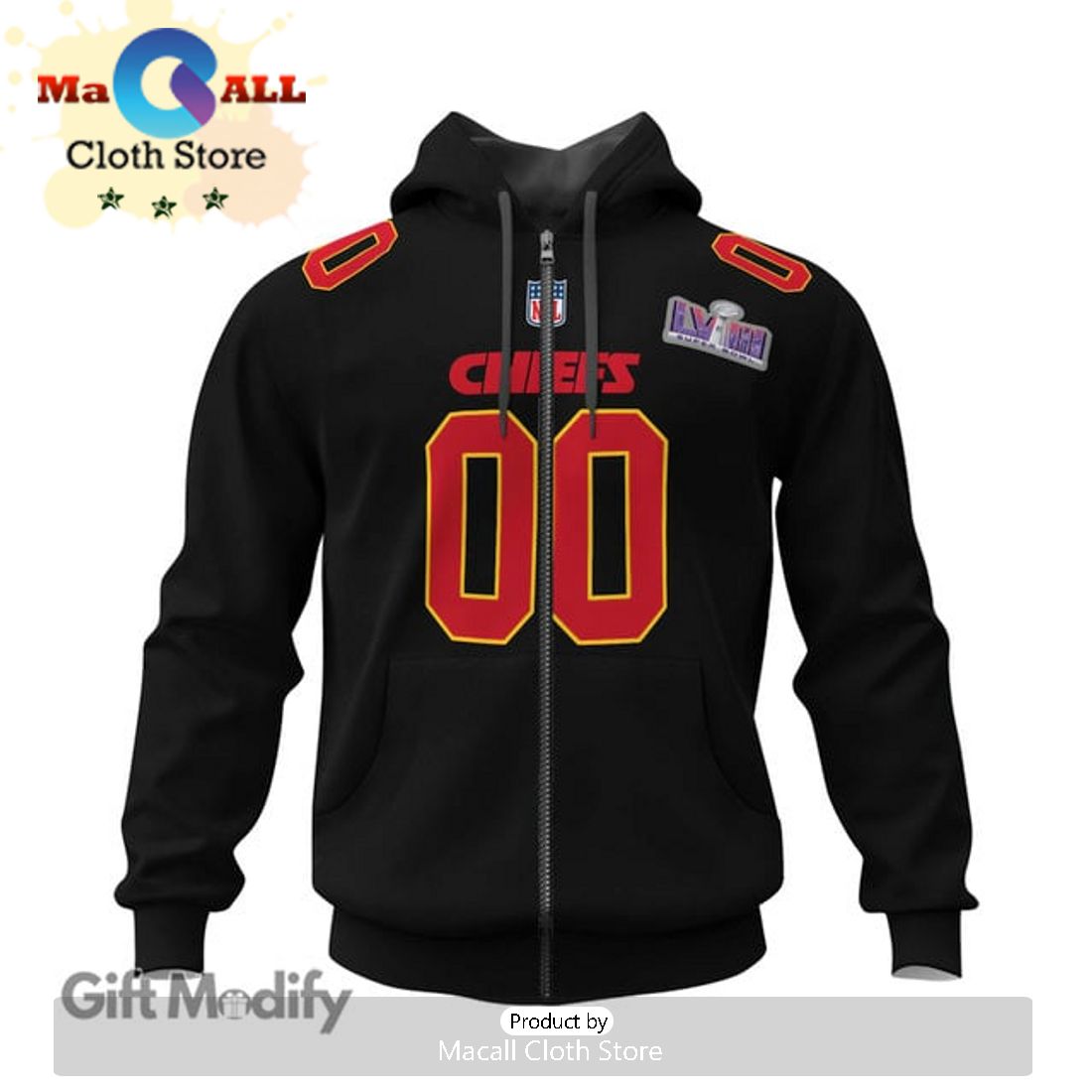 Personalized Kansas City Chiefs Super Bowl LVIII Champion Black Design Hoodie 3D