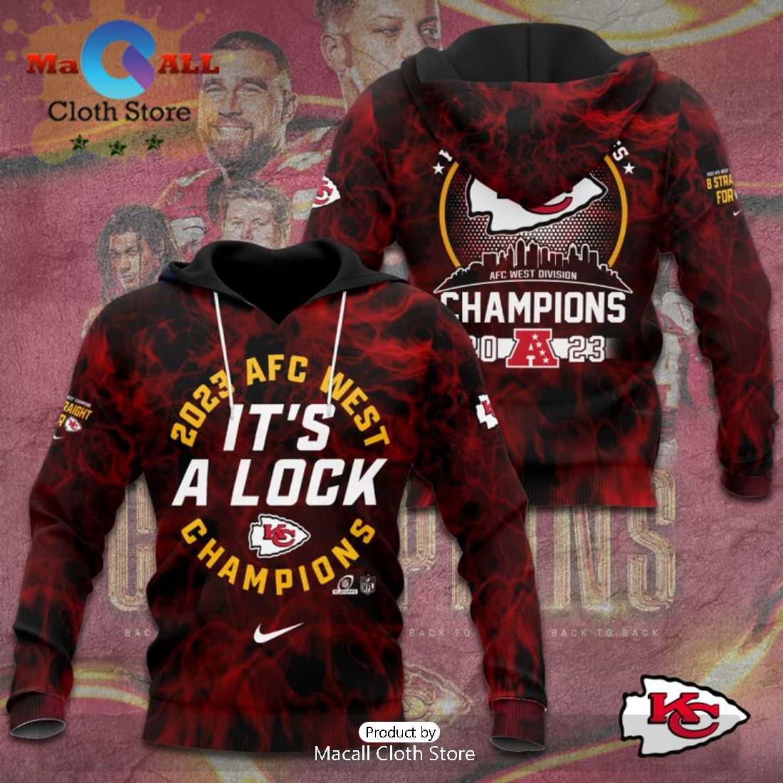 2023 AFC West It’s A Lock Kansas City Chiefs Champions Hoodie Sepcial Edition