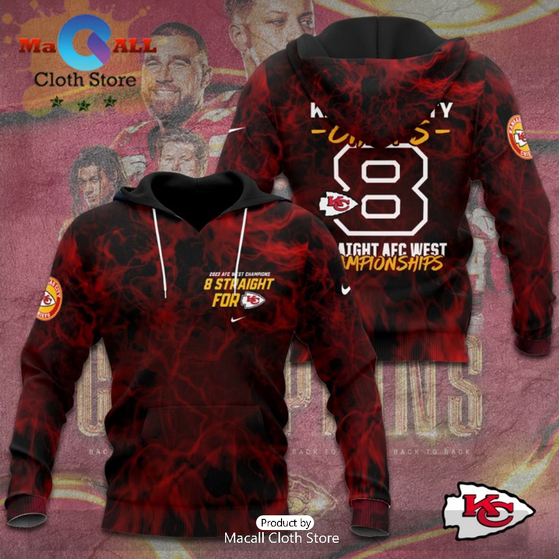 2023 Kansas City Chiefs Straight AFC West Championships Hoodie Limited Edition