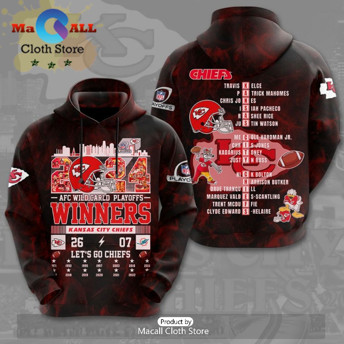2024 AFC Wild Carld Playoffs Winners Kansas City Chiefs Let’s Go Chiefs Hoodie Limited