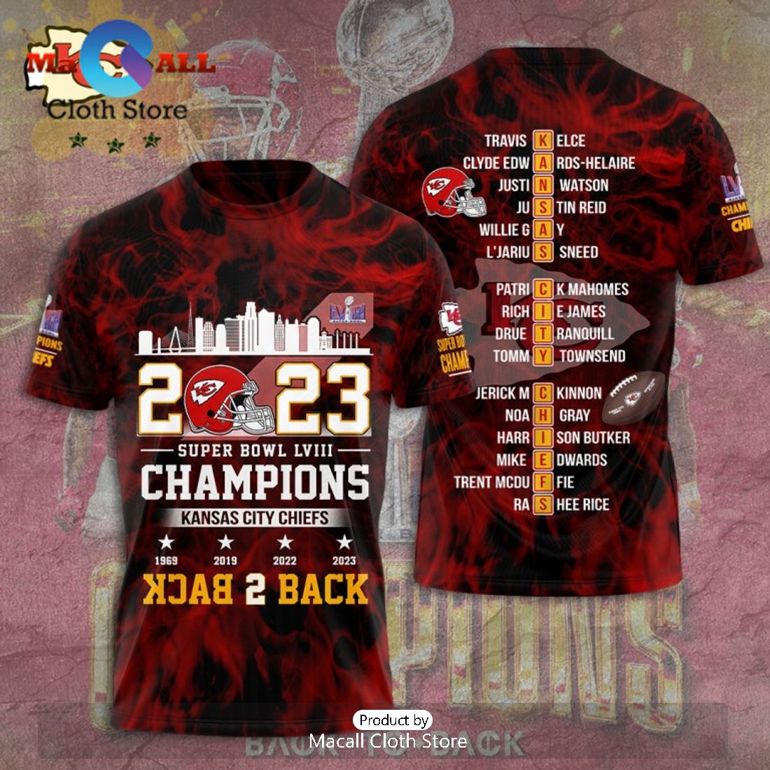 Back 2 Back Super Bowl LVIII Champions Kansas City Chiefs Luxury Design Hoodie