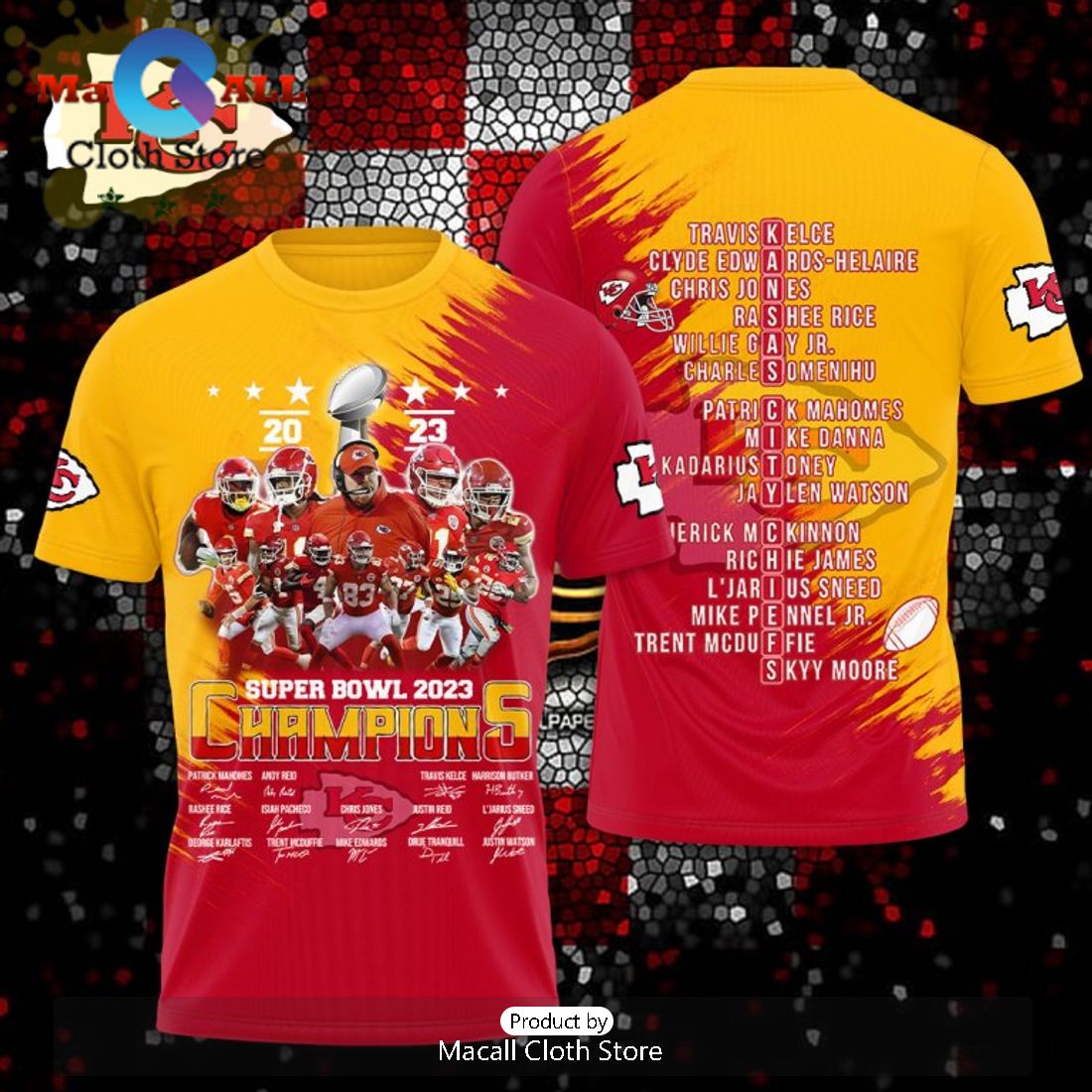 Chiefs Super Bowl 2023 Champions Kansas City Chiefs Super Stars Team Signatures Hoodie