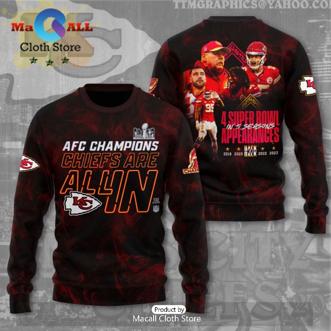 Kansas City Chiefs Are All In 4 Super Bowl In 5 Season Appearances Special Hoodie