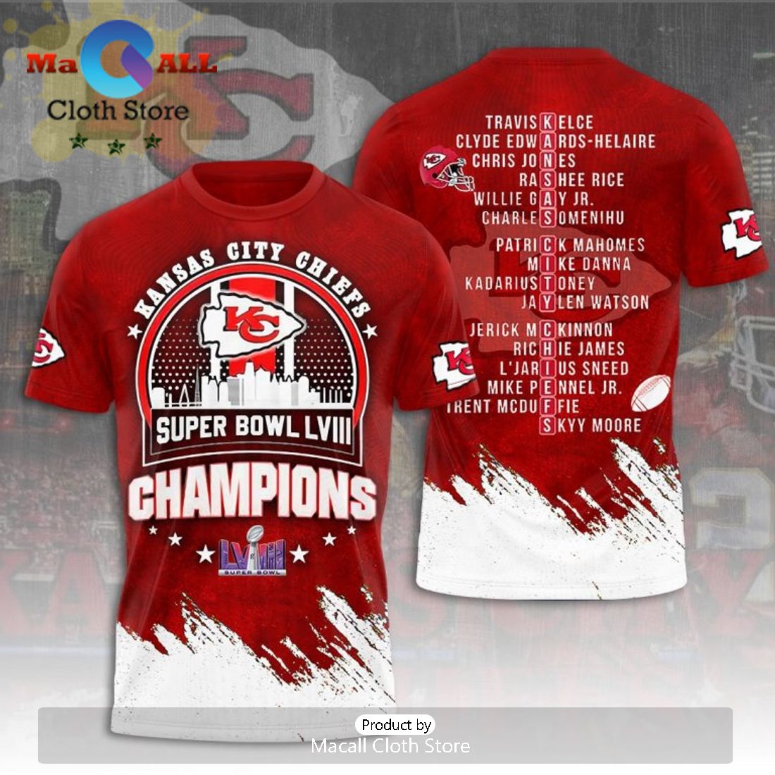 Kansas City Chiefs Football Champions Special Red Paint Design Hoodie Limited