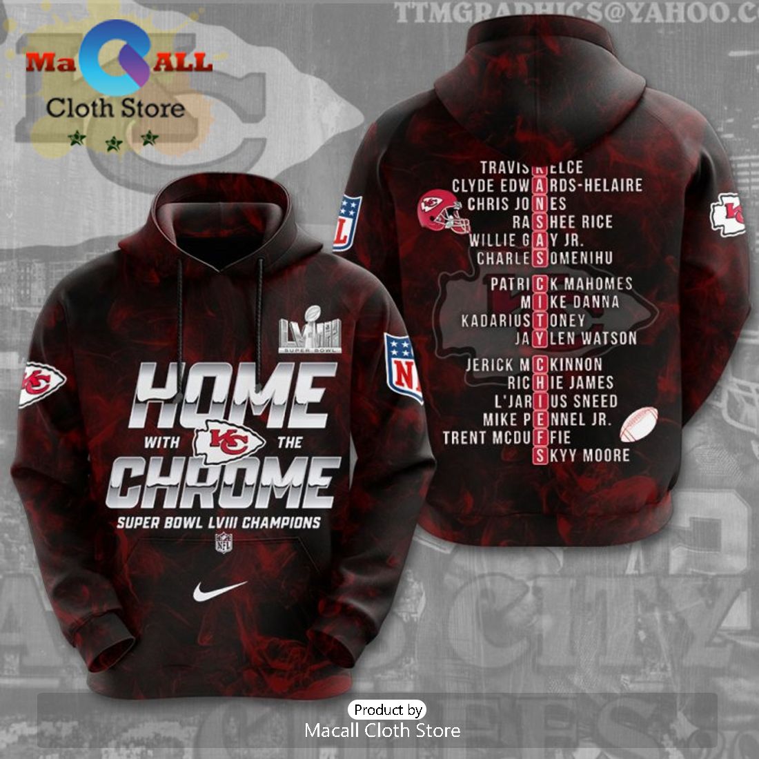 Kansas City Chiefs Home With The Chrome Super Bowl LVIII Champions Hoodie
