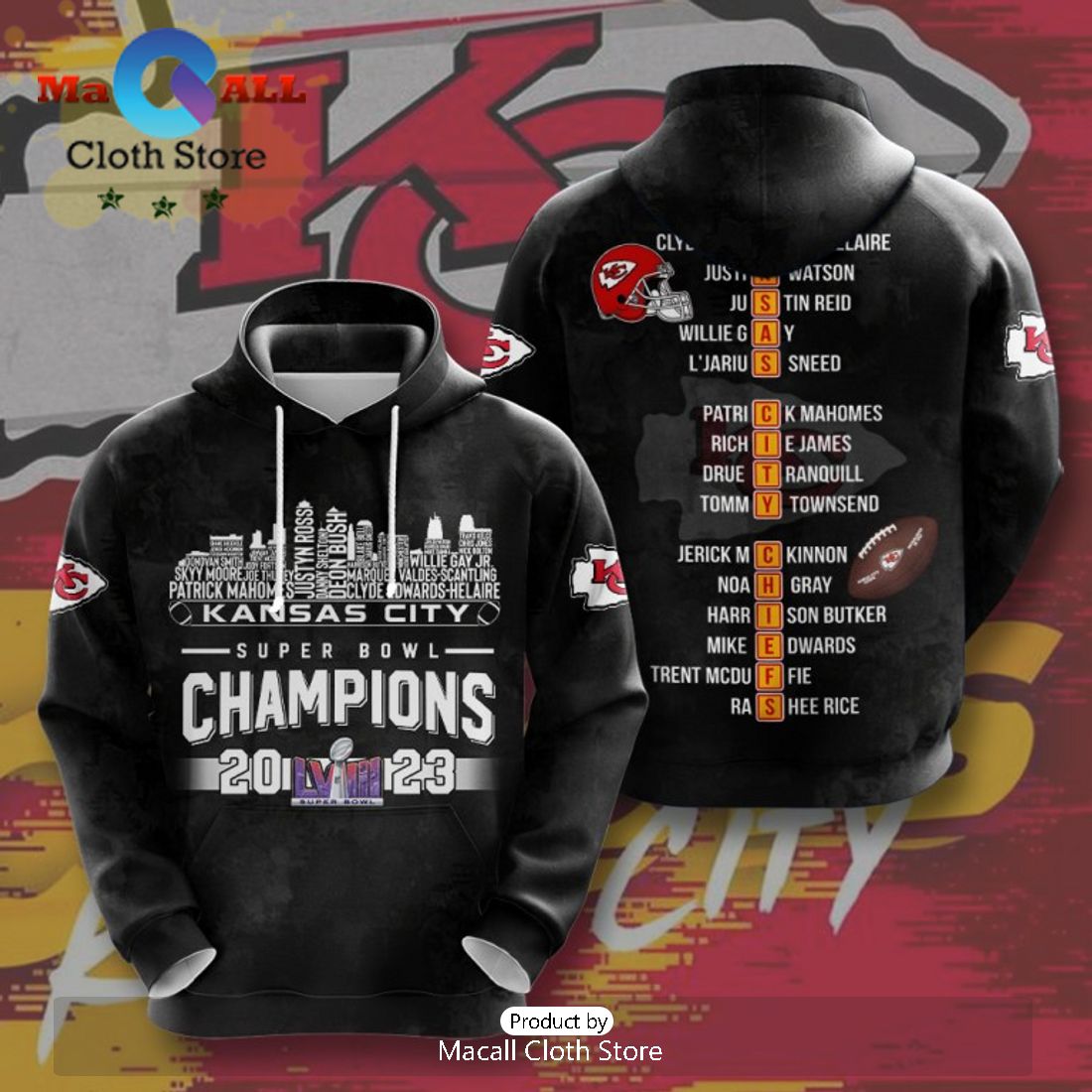 Kansas City Chiefs LVIII Super Bowl Champions 2023 Luxury Design Black Hoodie