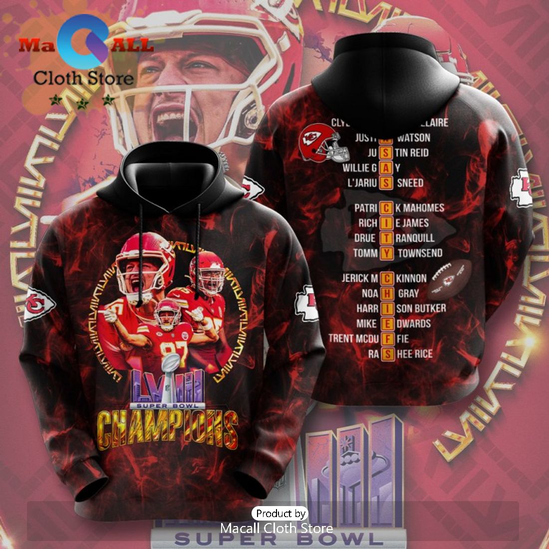 Kansas City Chiefs LVIII Super Bowl Champions 2023 Special Apparels Hoodie