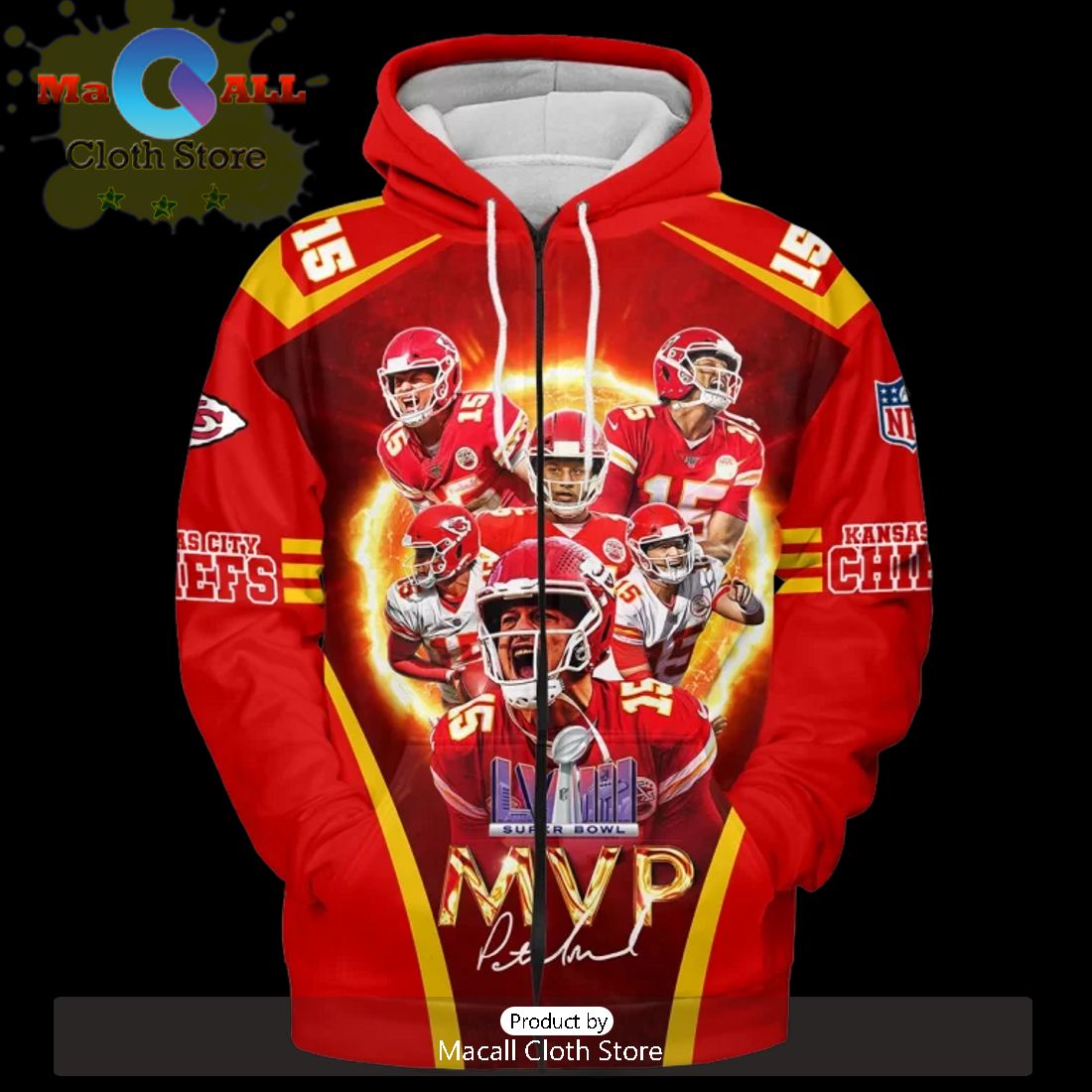 Kansas City Chiefs Patrick Mahomes Wins MVP LVIII Super Bowl Red Style Hoodie