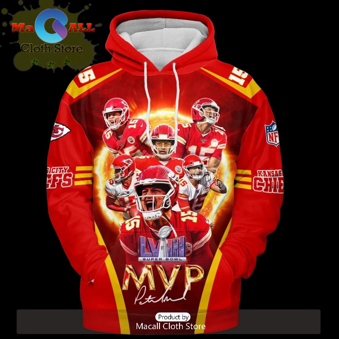 Kansas City Chiefs Patrick Mahomes Wins MVP LVIII Super Bowl Red Style Hoodie