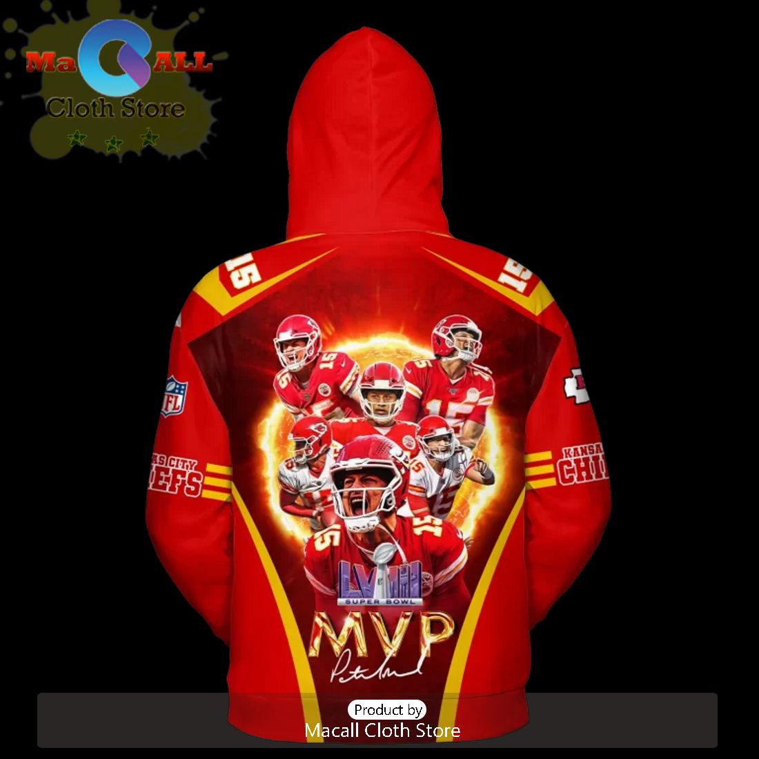 Kansas City Chiefs Patrick Mahomes Wins MVP LVIII Super Bowl Red Style Hoodie Kansas City Chiefs Patrick Mahomes Wins MVP LVIII Super Bowl Red Style Hoodie