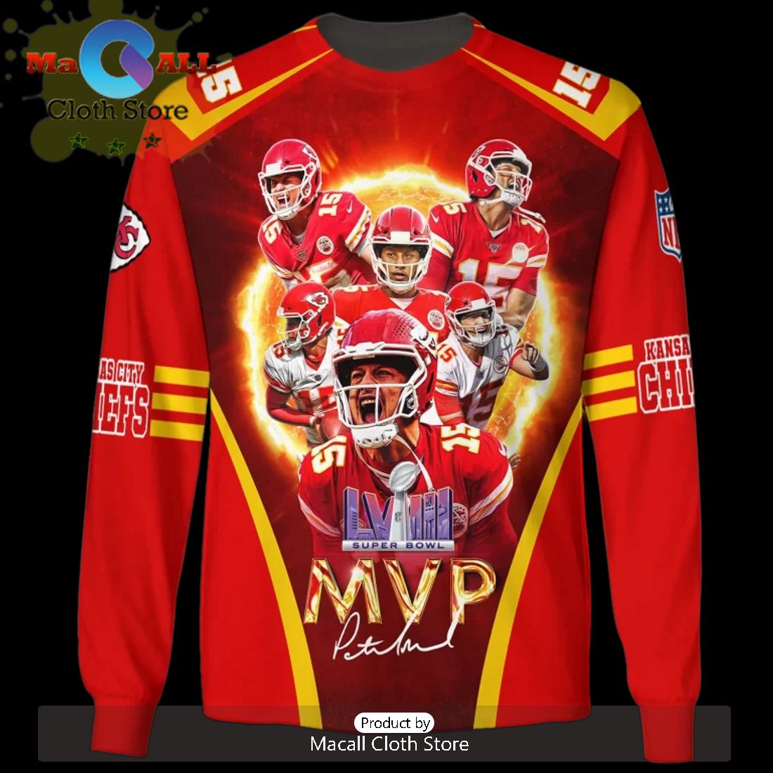 Kansas City Chiefs Patrick Mahomes Wins MVP LVIII Super Bowl Red Style Hoodie Kansas City Chiefs Patrick Mahomes Wins MVP LVIII Super Bowl Red Style Hoodie